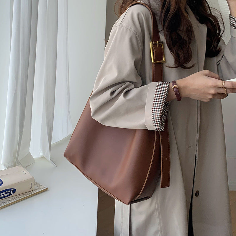 Women'S Shoulder Bag Solid Fashion Handbag Crossbody Bag Women'S Minimalist PU Leather Bag